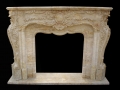 ヨーロッパ スタイルのベージュの大理石の暖炉のマントルピース
