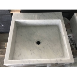 Carrara white marble sink and basin