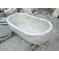 浴室のための天然石の白い浴槽石のバスタブ